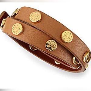 Tory Burch Logo Stud Double Wrap Bracelet